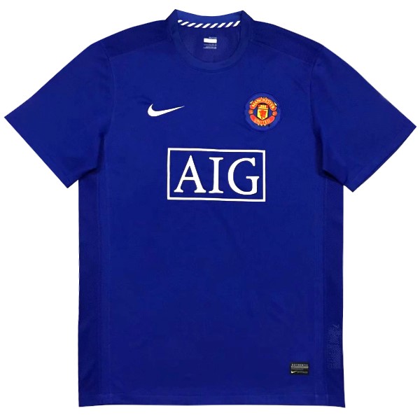 Camiseta Manchester United Replica Segunda Ropa Retro 2007 2008 Azul